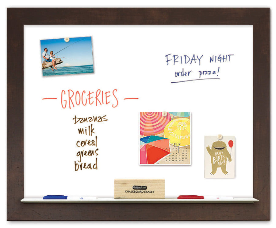 30" x 24" Dry Erase Board - Espresso Frame