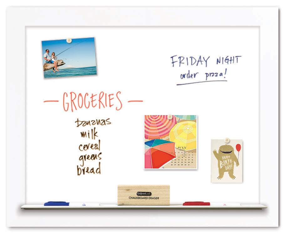 30" x 24" Dry Erase Board - White Frame